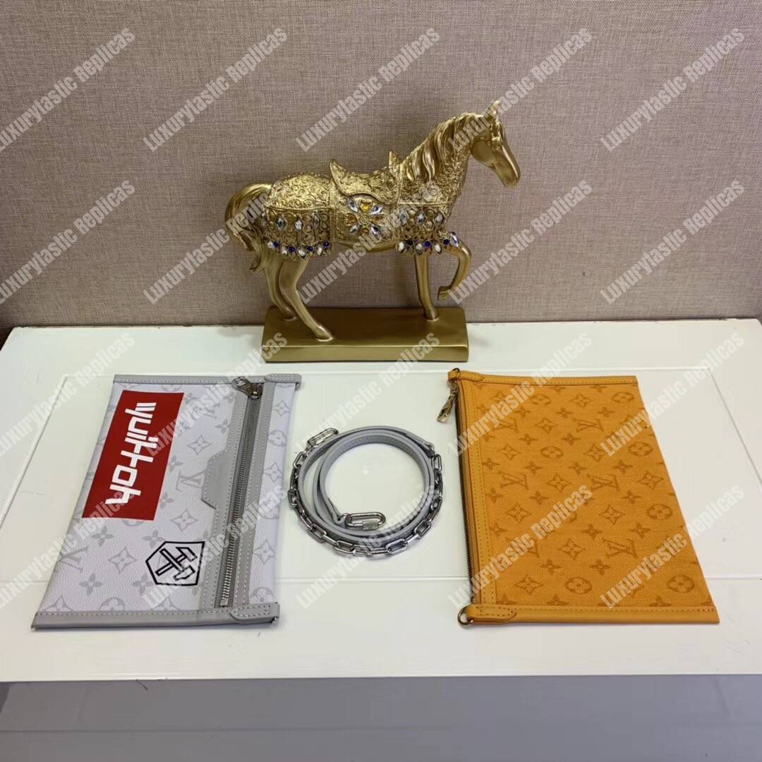 LV Double Flat Messenger Monogram Blanc