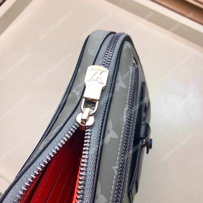 LV Alpha Clutch Monogram Satellite