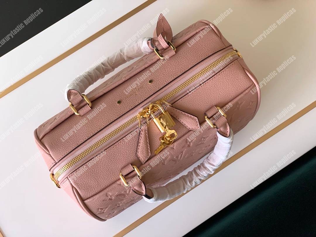 LV Speedy Bandouliere 25 Monogram Empreinte Leather Rose Poudre