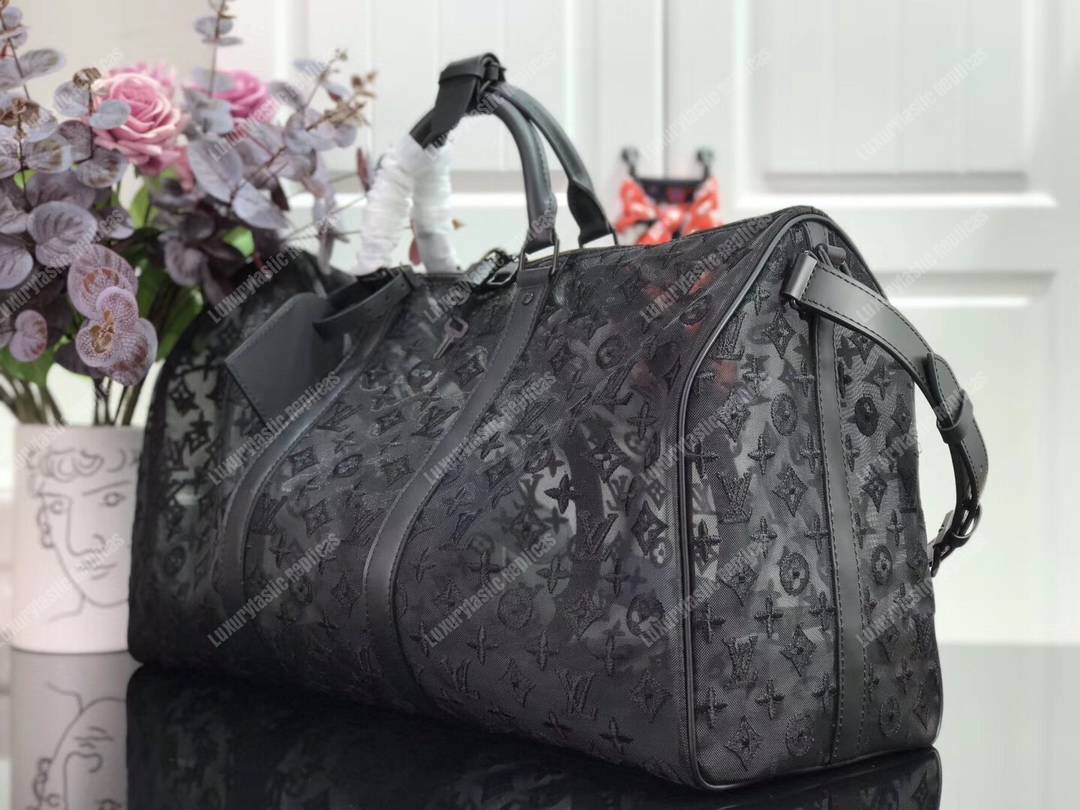 LV Abloh Keepall Bandouliere 50 Mesh Monogram