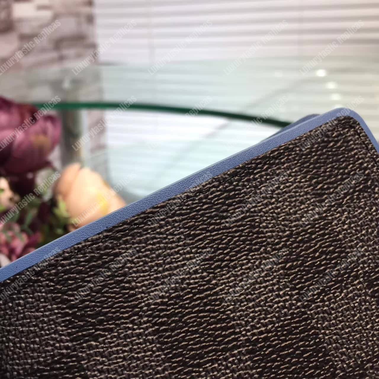 LV Multiple Wallet Damier Graphite Canvas Blue Neon