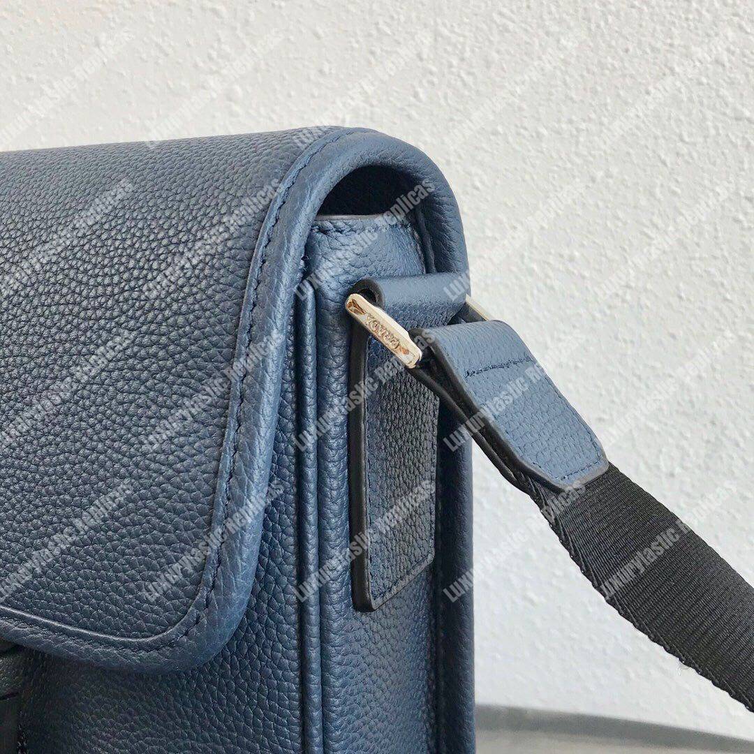 Pra*a saffiano leather shoulder bag blue