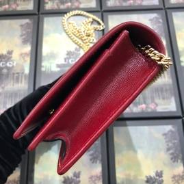 G*u*i leather chain card case wallet red