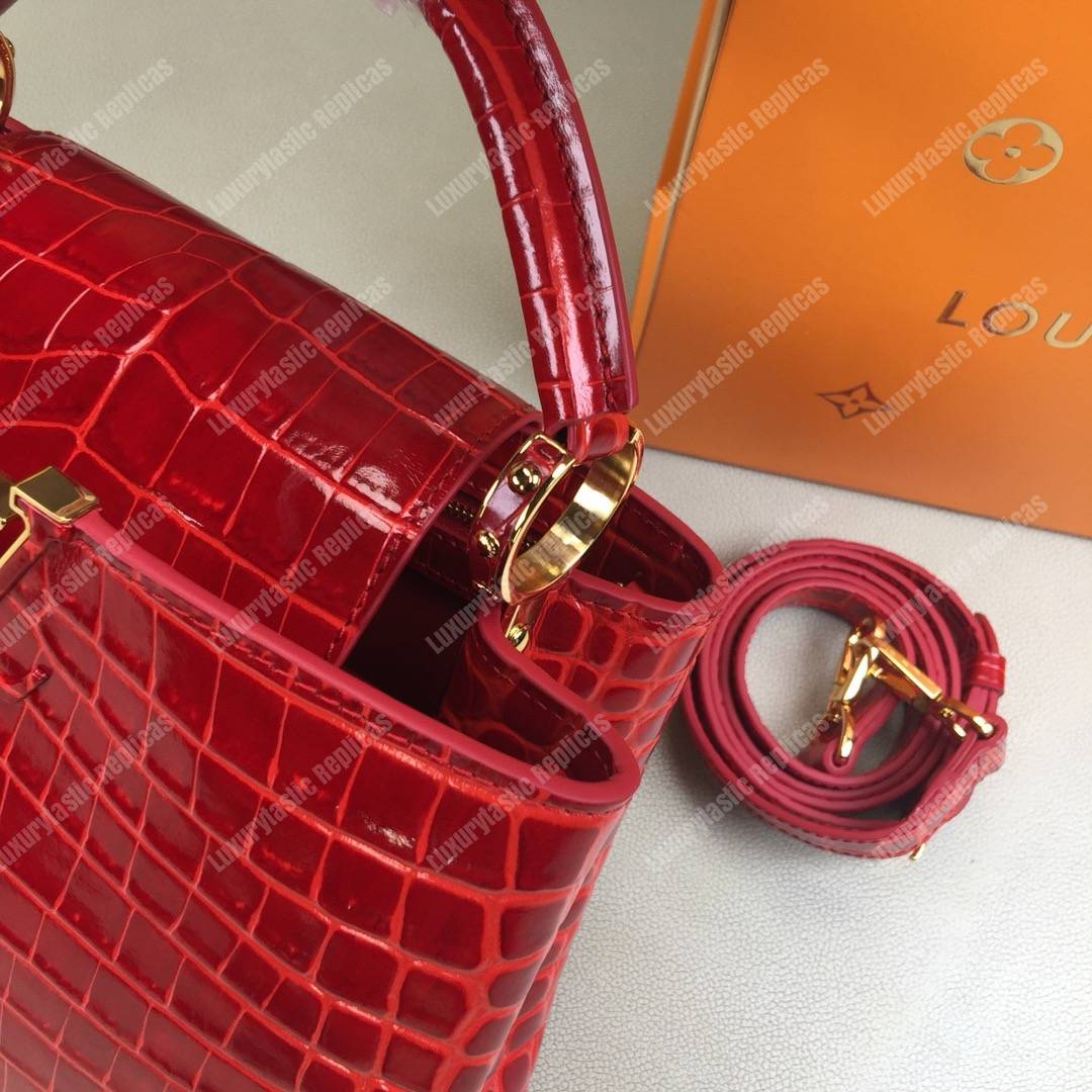 LV Capucines BB Crocodilien Brillant Cherry