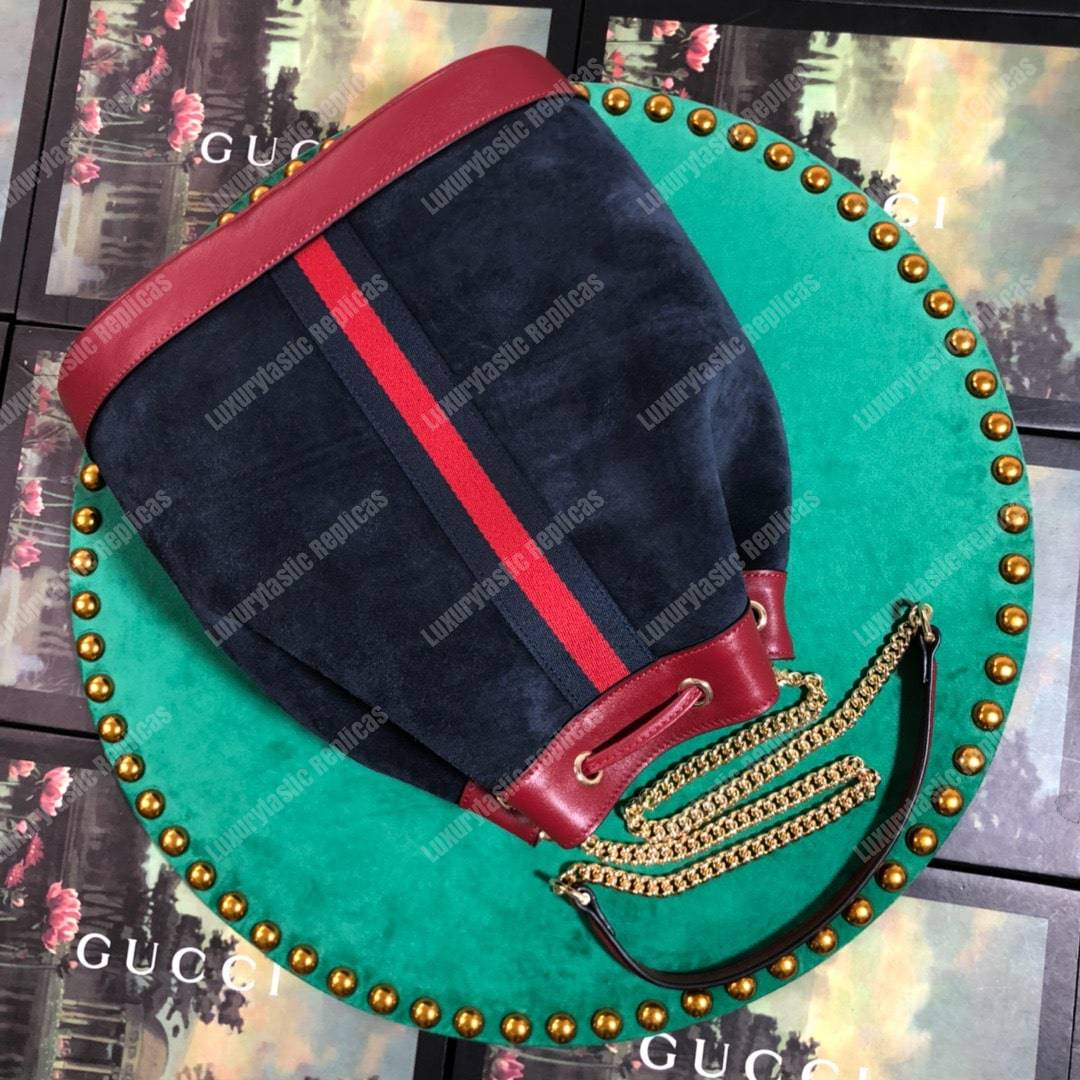 G*u*i rajah medium bucket bag blue