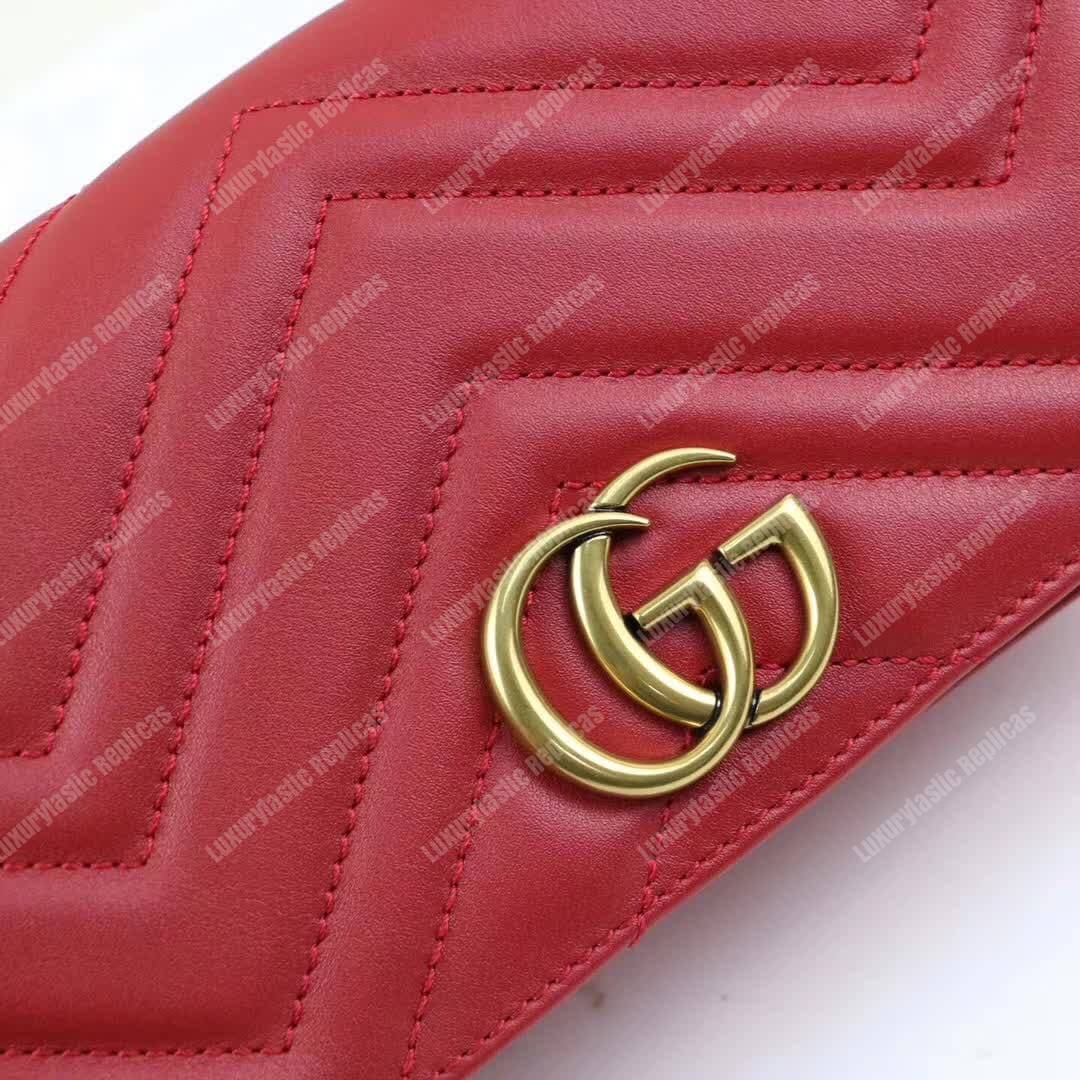 G*u*i gg marmont mini leather bag red