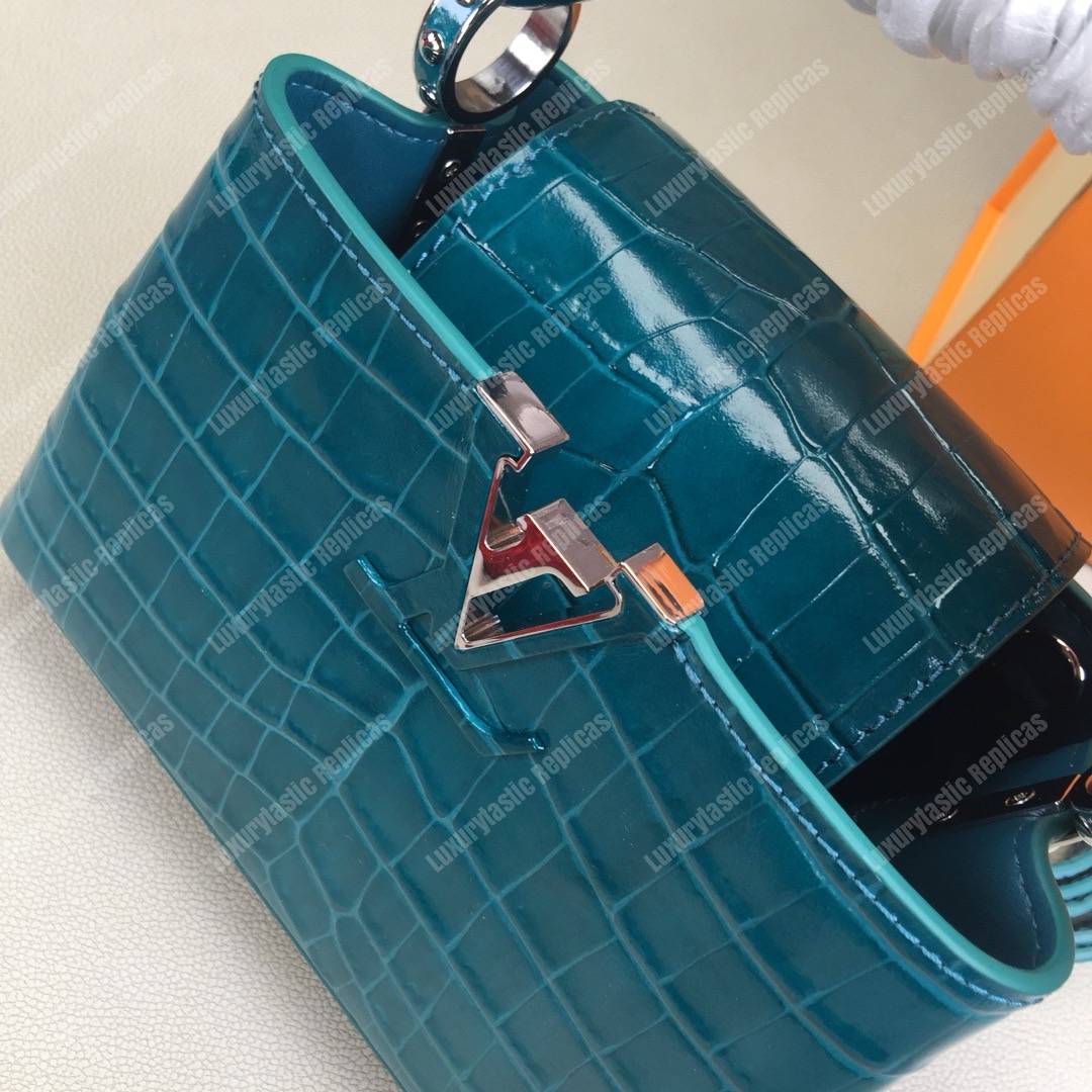 LV Capucines Mini Crocodilien Brillant Cactus