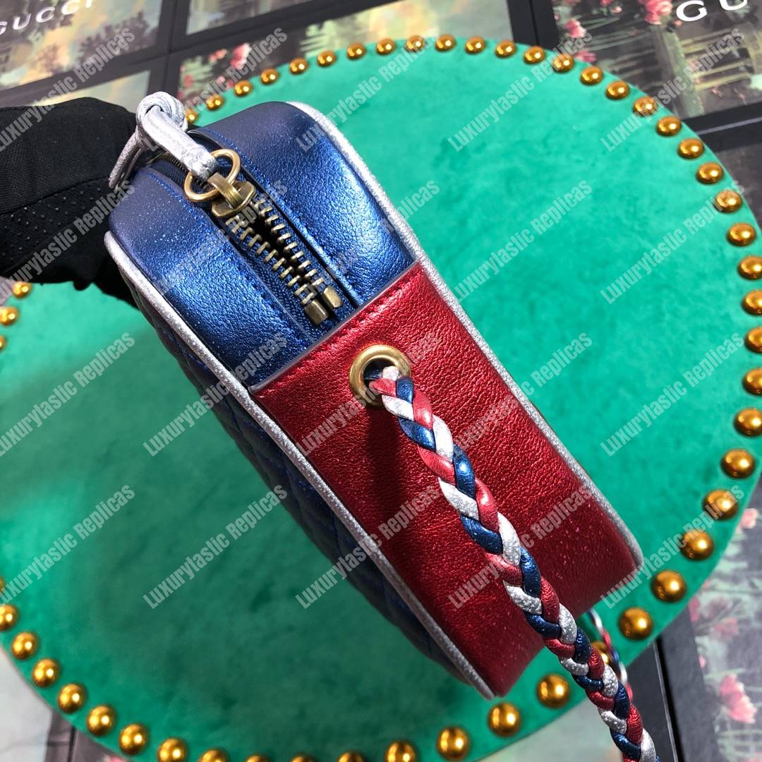 G*u*i laminated leather small shoulder bag red/white