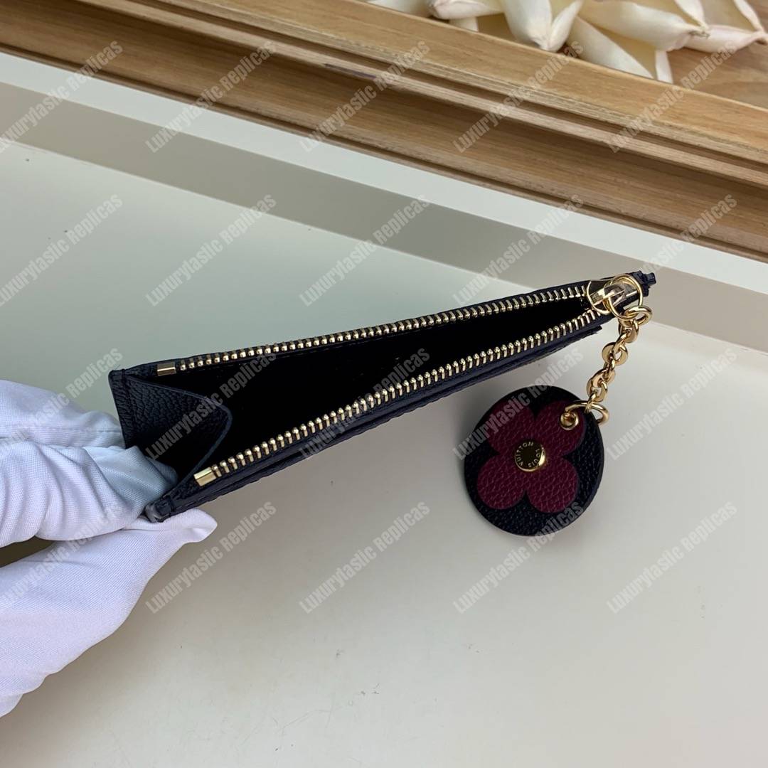 LV Zipped Card Holder Monogram Navy Purple