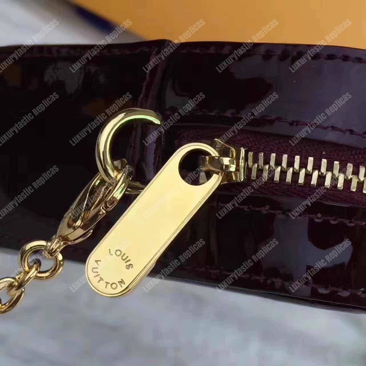 LV Camera Pouch Monogram Vernis Leather Amarante