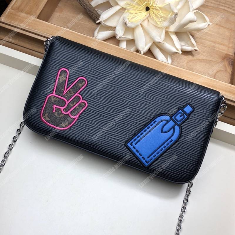 LV Special Edition Pochette Félicie Epi Leather Black