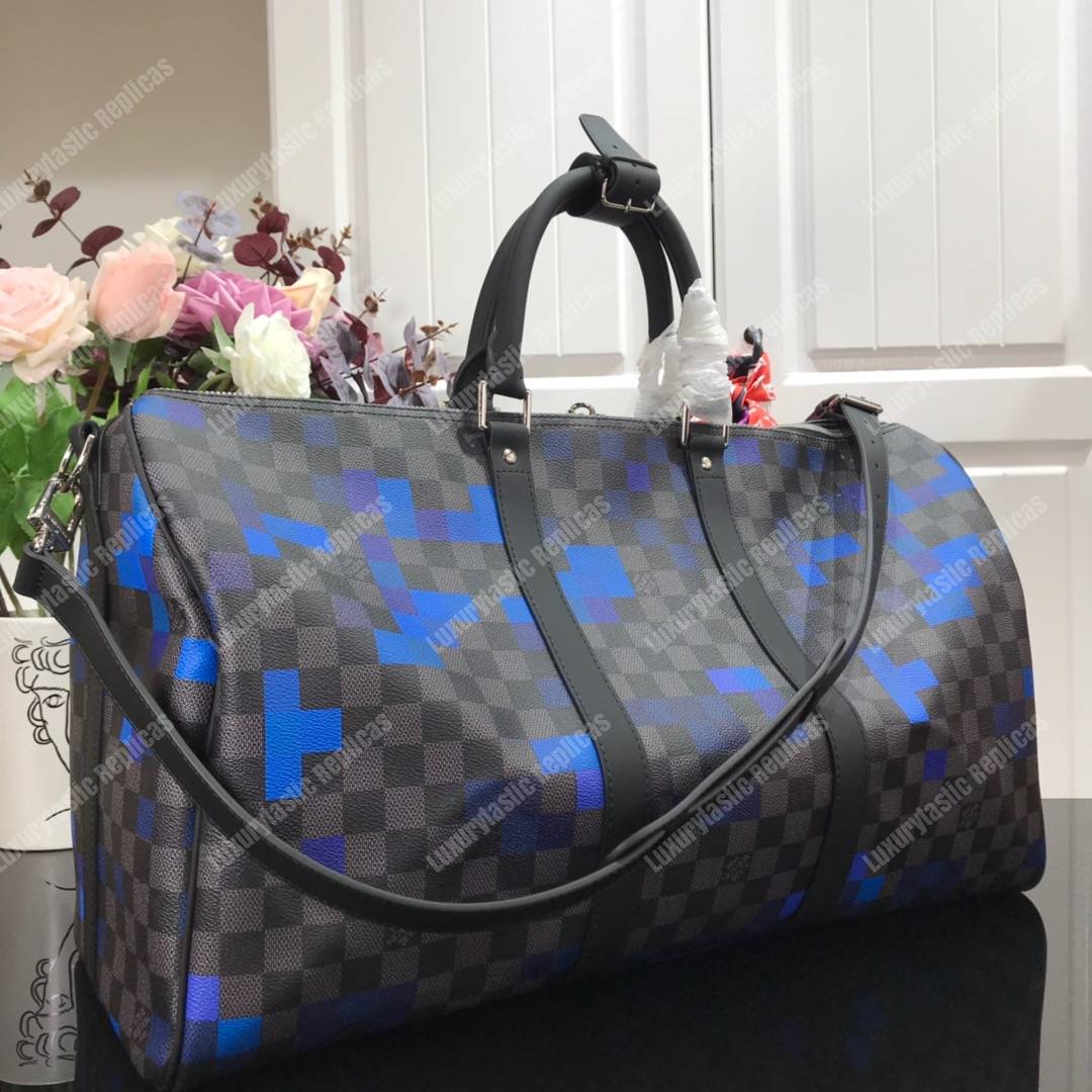 LV Keepall Bandoulière 50 Blue Pixel