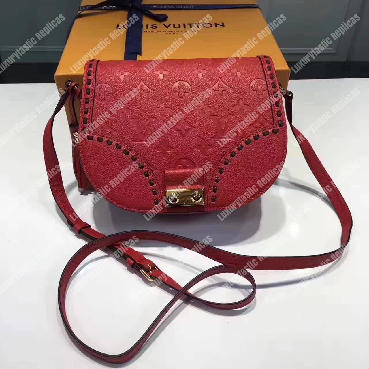 LV Junot Monogram Empreinte Leather Cerise