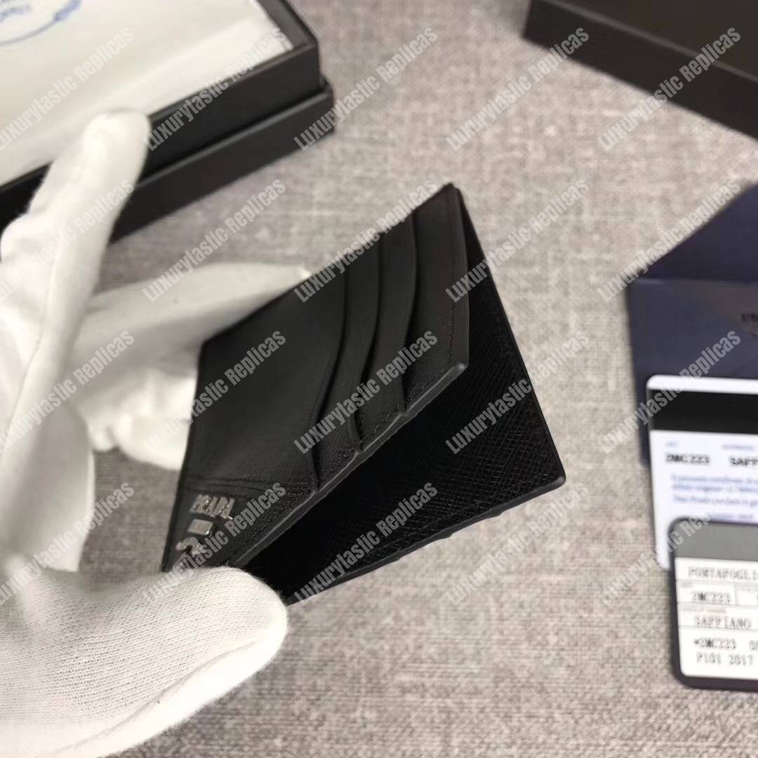 Pra*a leather card holder black