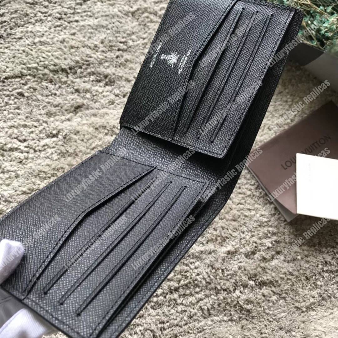 LV Slender Wallet Epi Leather Hexagon Black