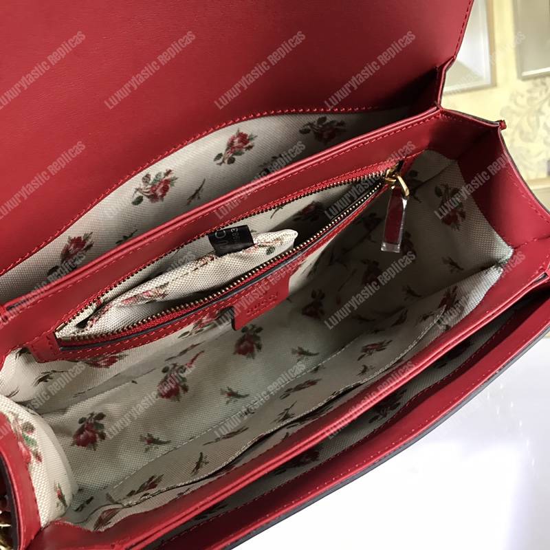 G*u*i gg marmont stylish striped canvas bag red