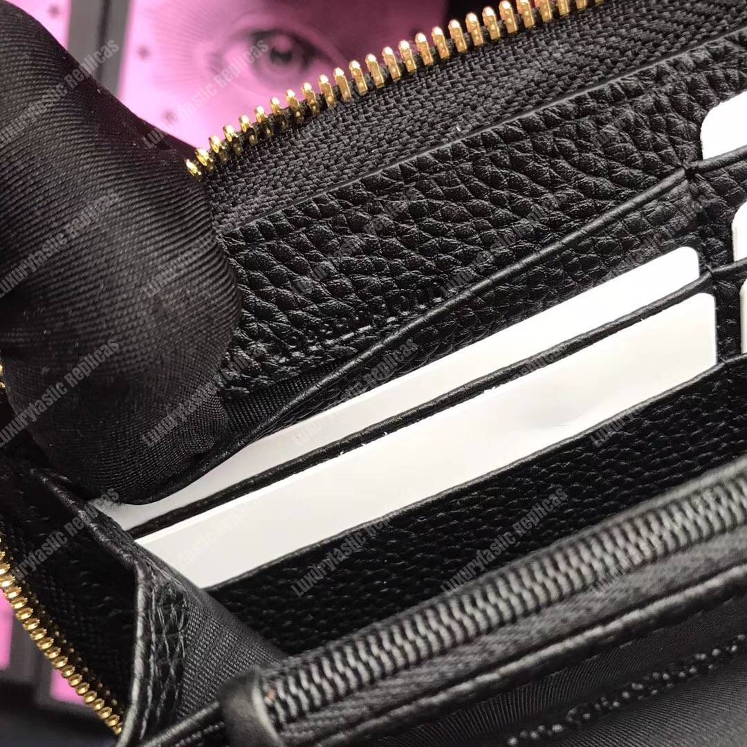 G*u*i leather zip around wallet with bosco in black