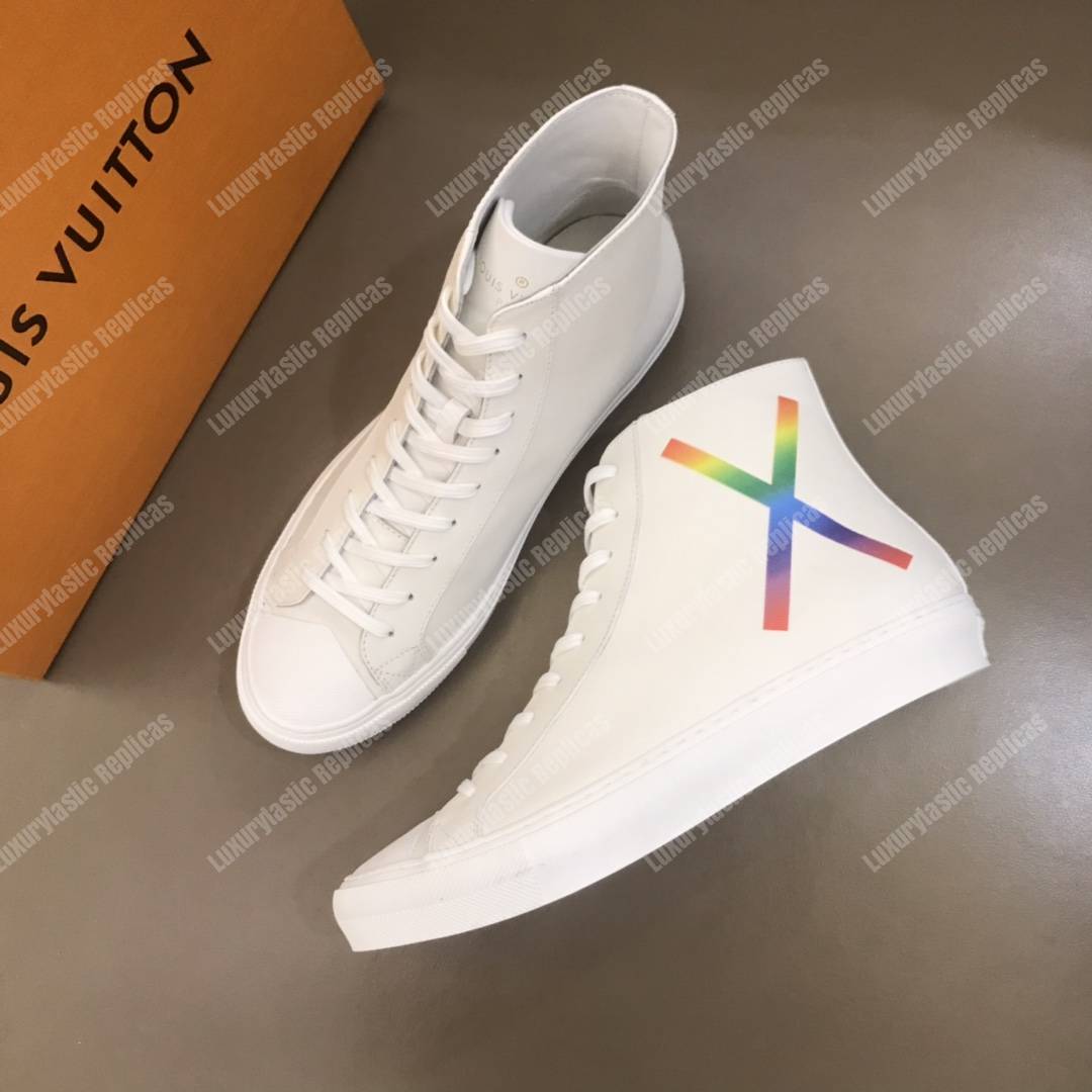 LV Tattoo Sneaker Boot Rainbow Rectangle White