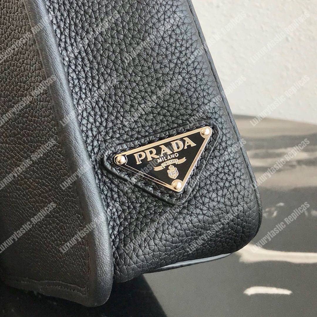 Pra*a saffiano leather shoulder bag black