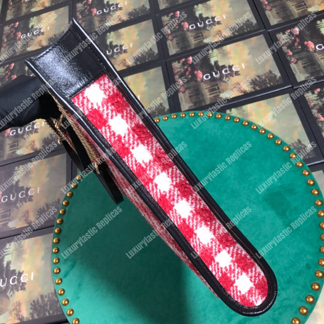 G*u*i rajah tweed large totoe white/red