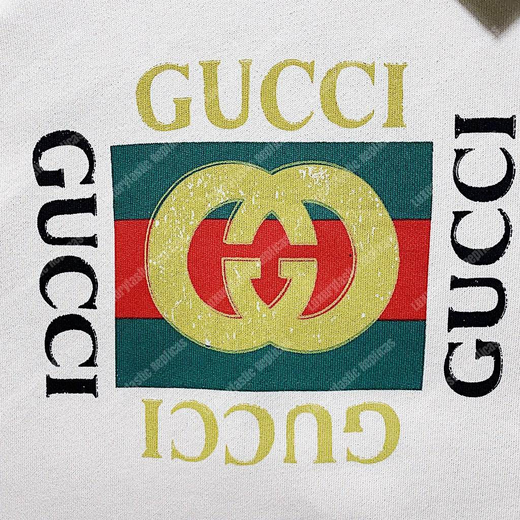 G*u*i oversize sweatshirt with G*u*i logo white