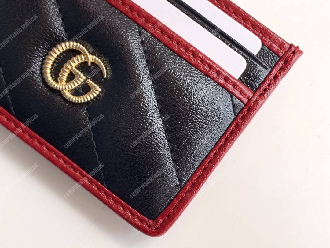 G*u*i gg marmont card case twisted black