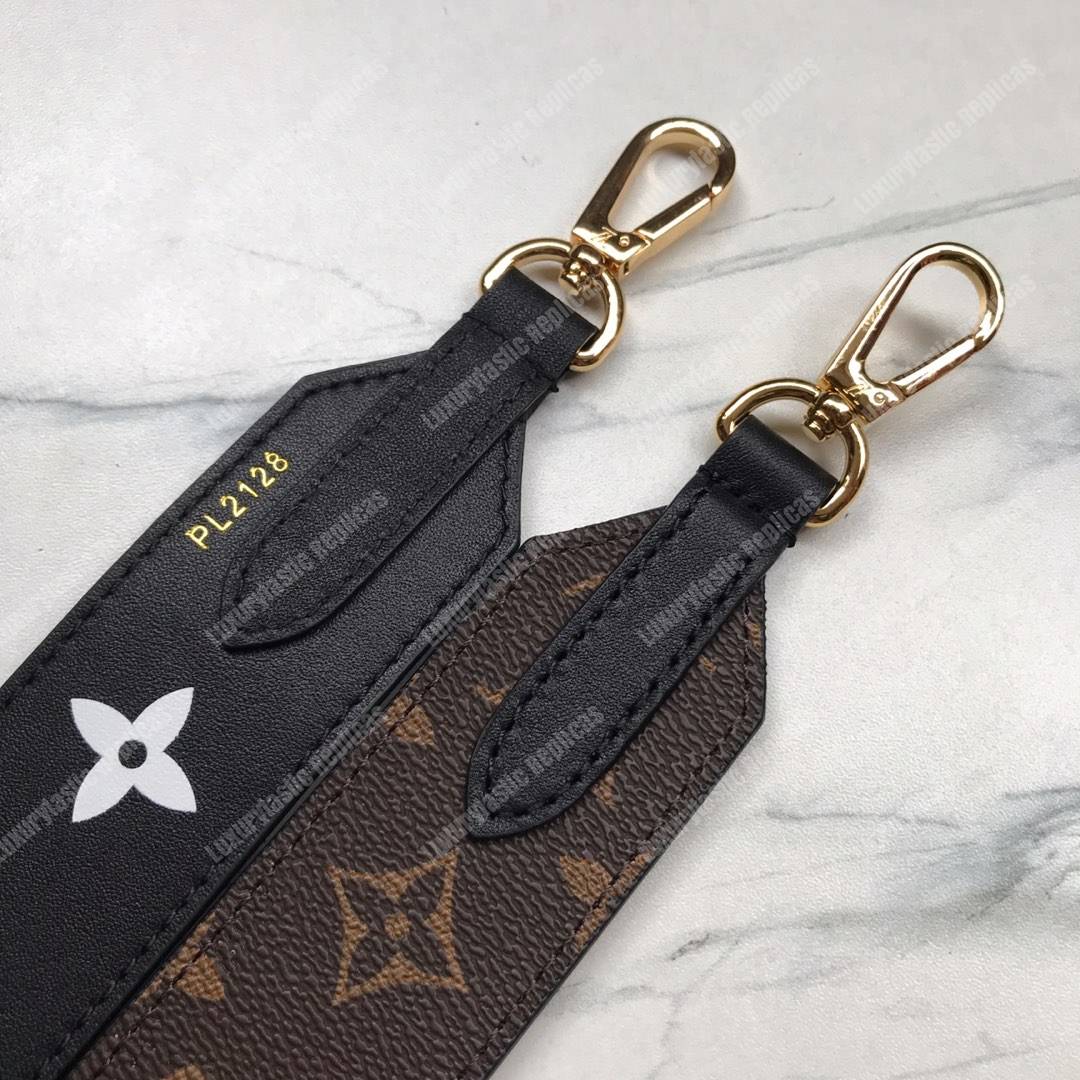LV Bandouliere Monogram Black Lettering Strap