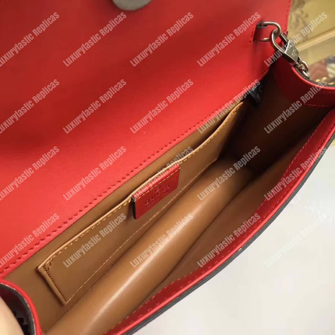 G*u*i lilith leather shoulder bag red