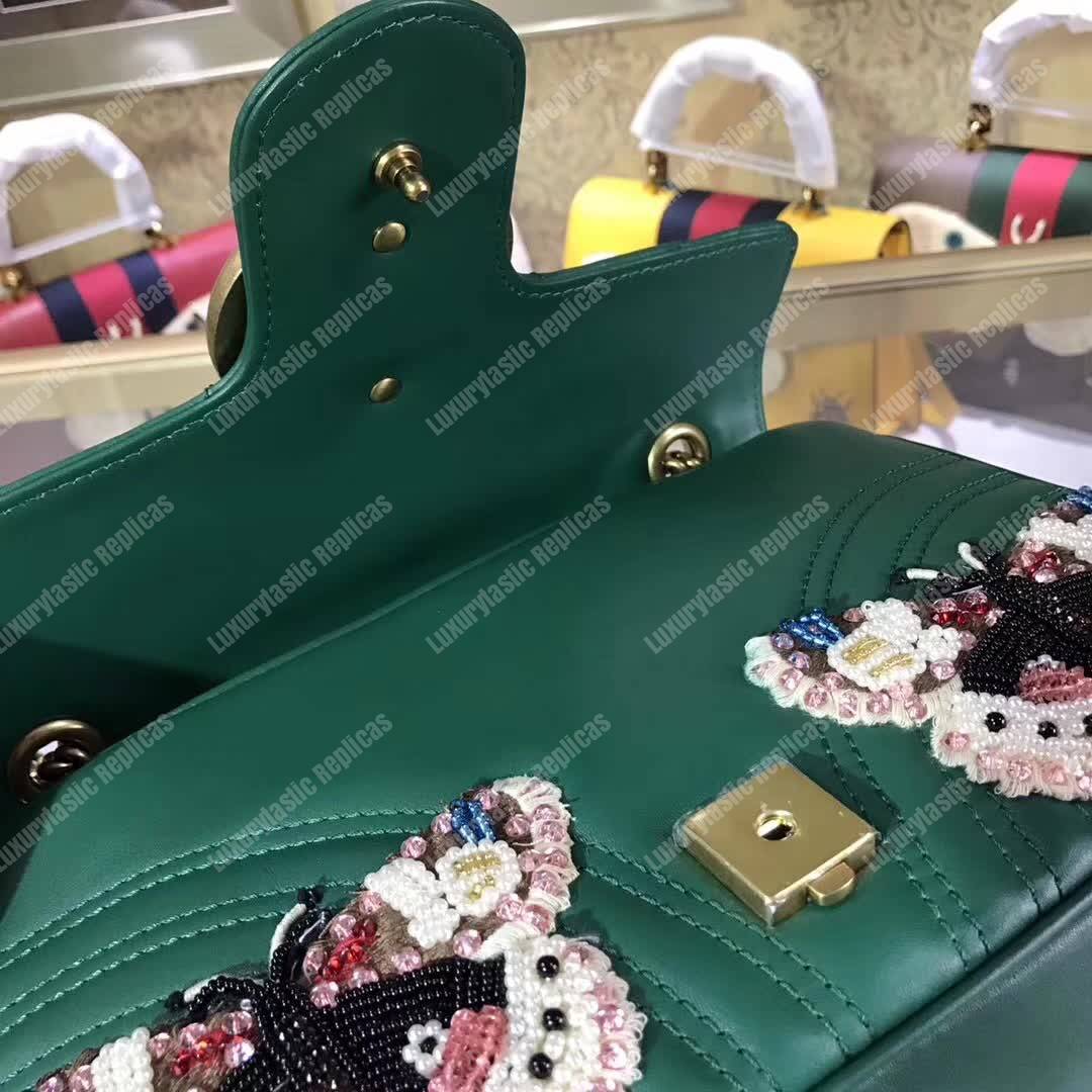 G*u*i gg marmont medium matelasse shoulder bag butterfly