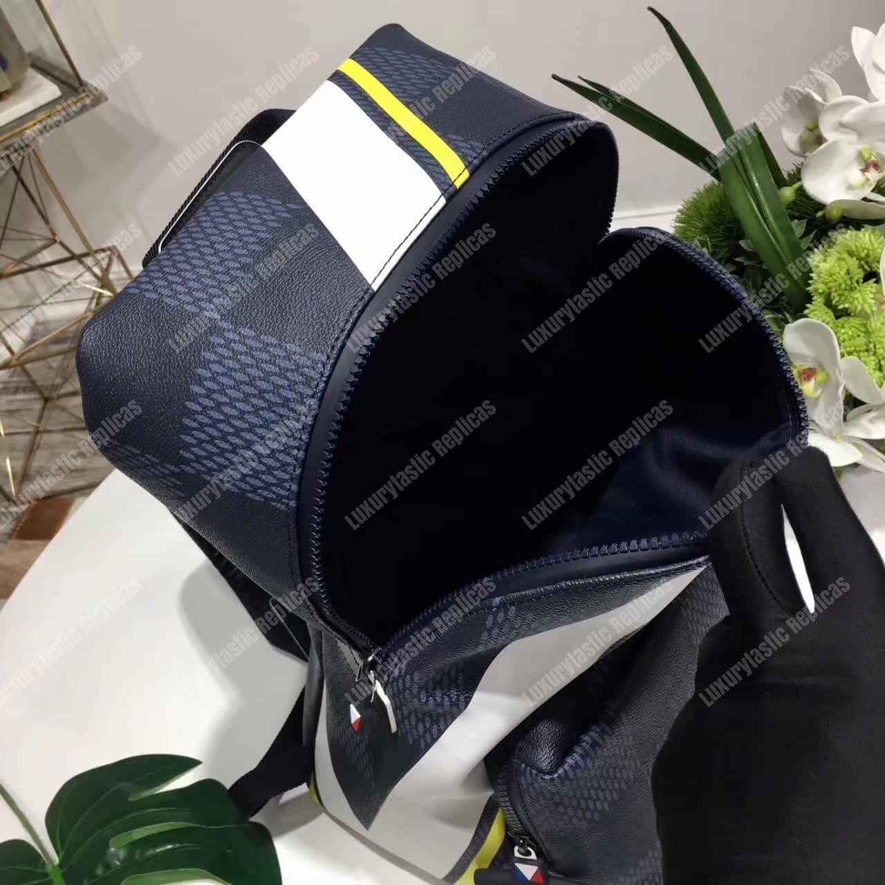 LV Apollo Backpack Damier Cobalt Canvas Yellow