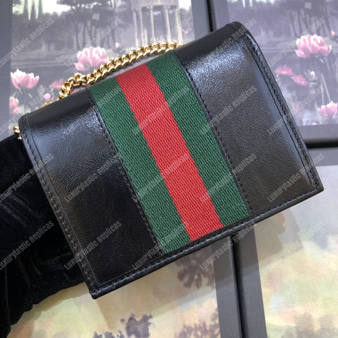 G*u*i rajah chain card case wallet black