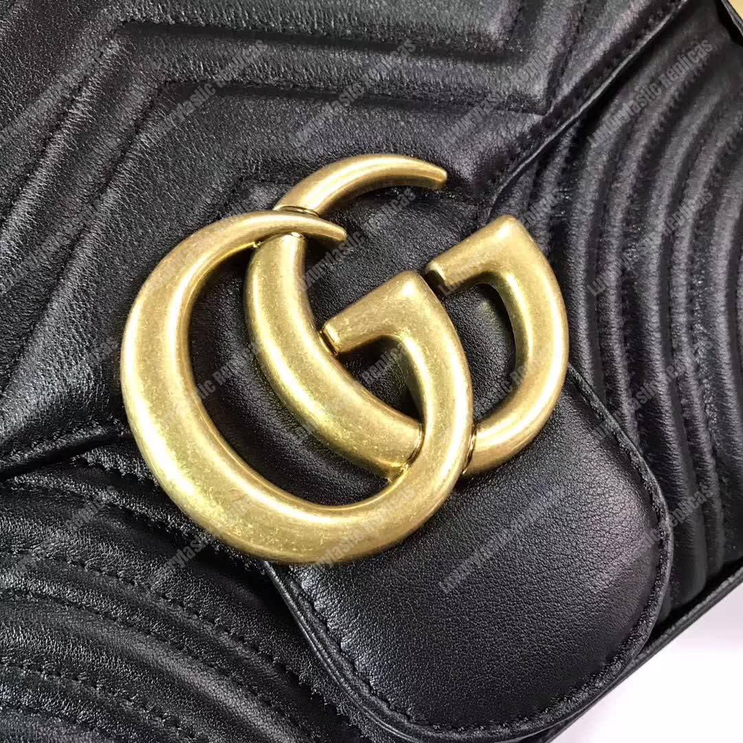 G*u*i gg marmont medium matelasse shoulder bag black