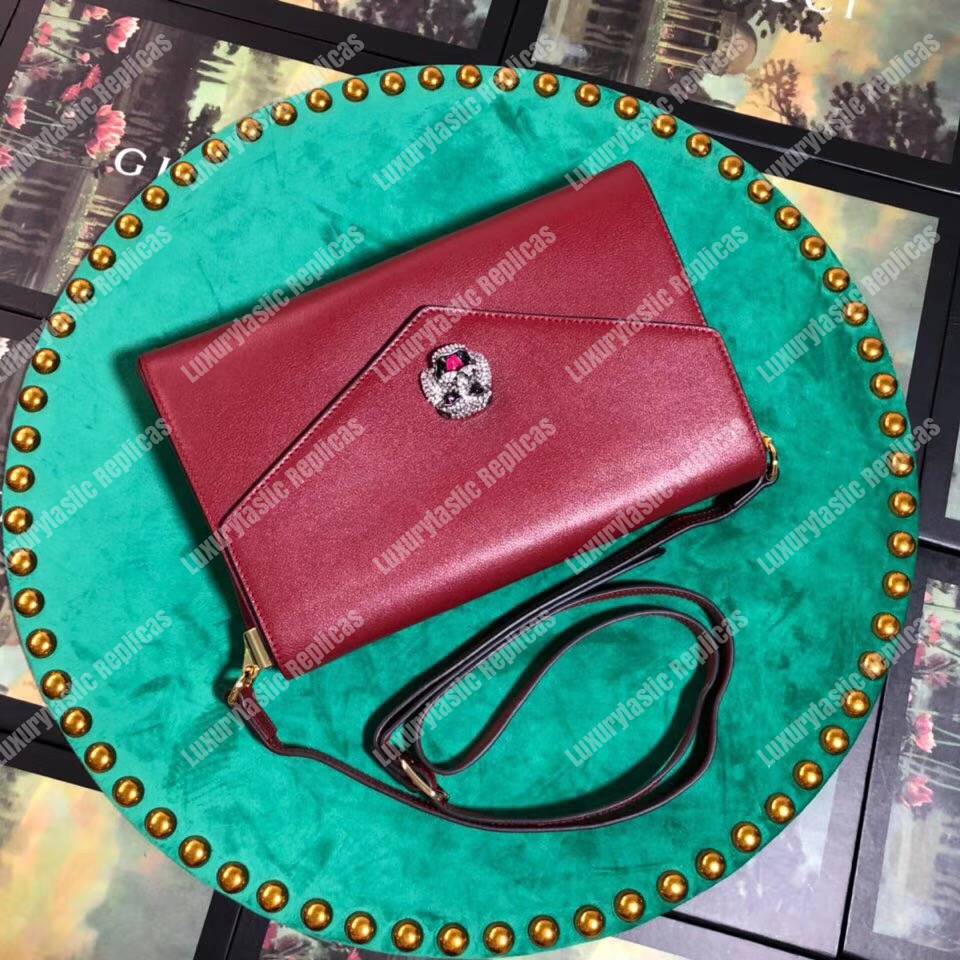 G*u*i medium leather shoulder bag red