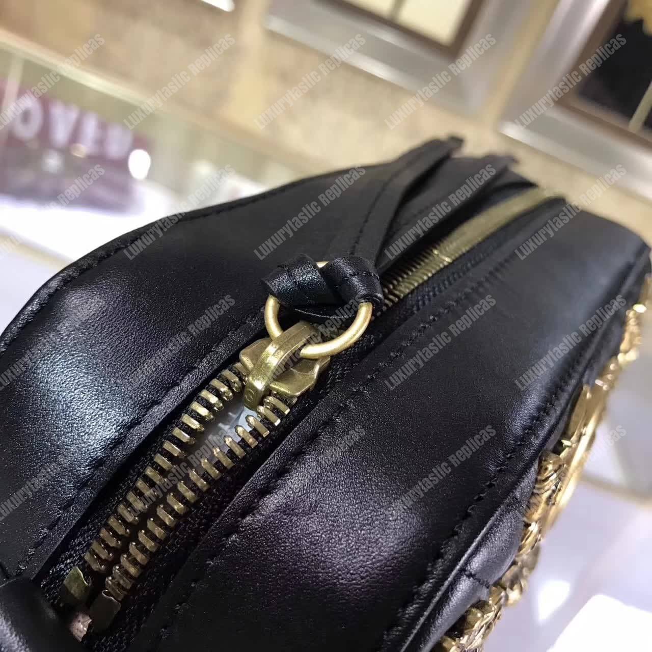 G*u*i gg marmont animal studs shoulder bag black