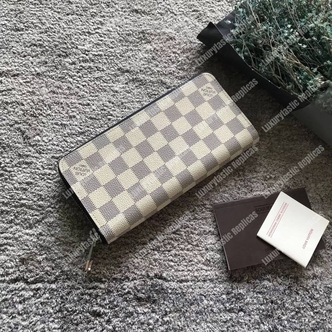 LV Zippy Wallet Vertical Damier Coastline Canvas