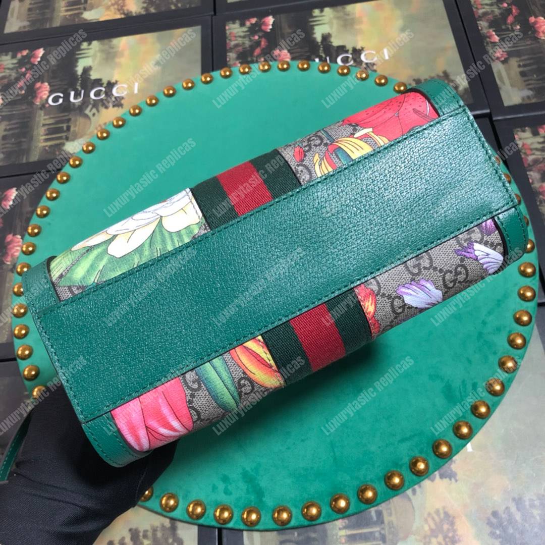 G*u*i ophidia gg flora small tote bag green