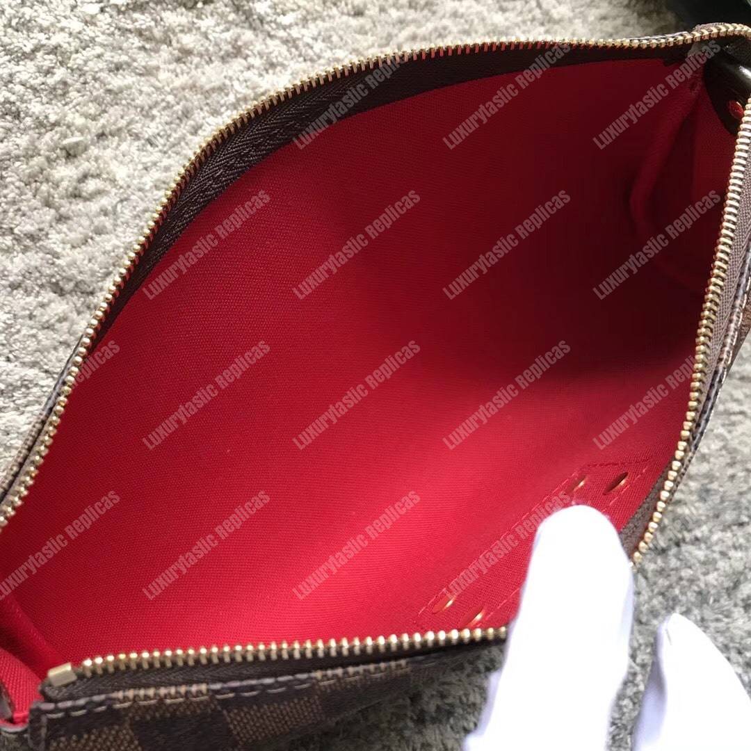 LV Eva Clutch Damier Ebene Canvas