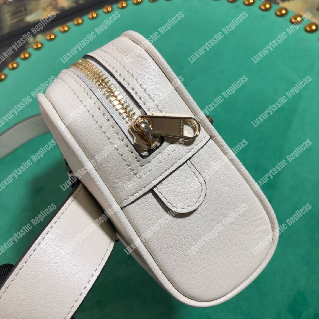 G*u*i ophidia white leather small belt bag