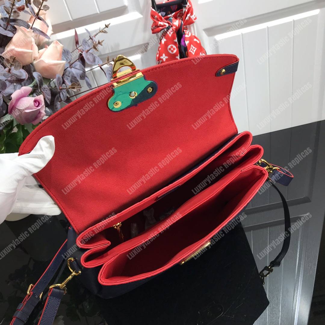 LV Georges MM Monogram Empreinte Leather Navy Blue/Red