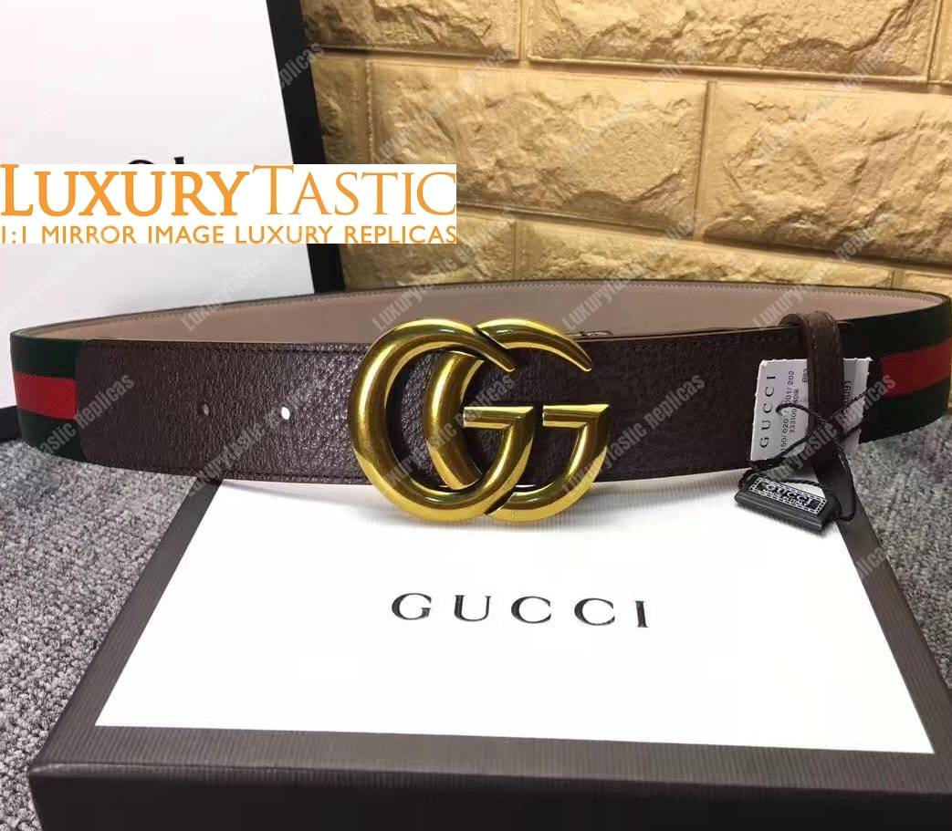 G*u*i web belt with double g buckle