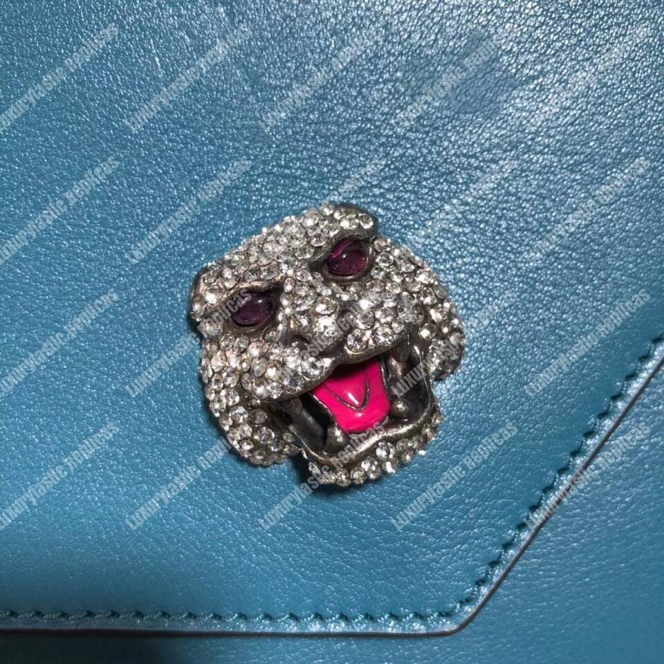 G*u*i medium leather shoulder bag blue