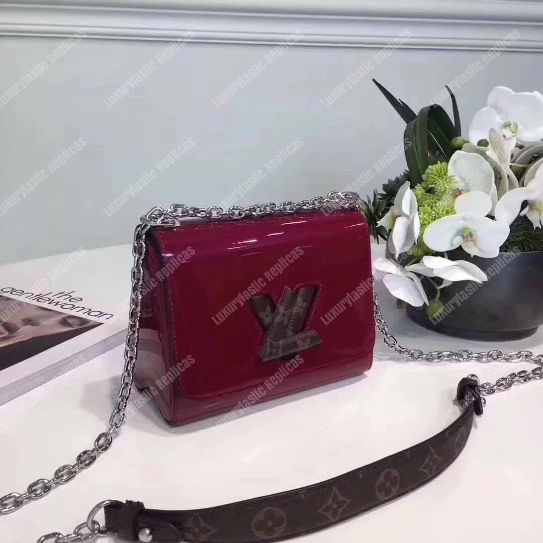 LV Twist PM Monogram Vernis Leather Magenta