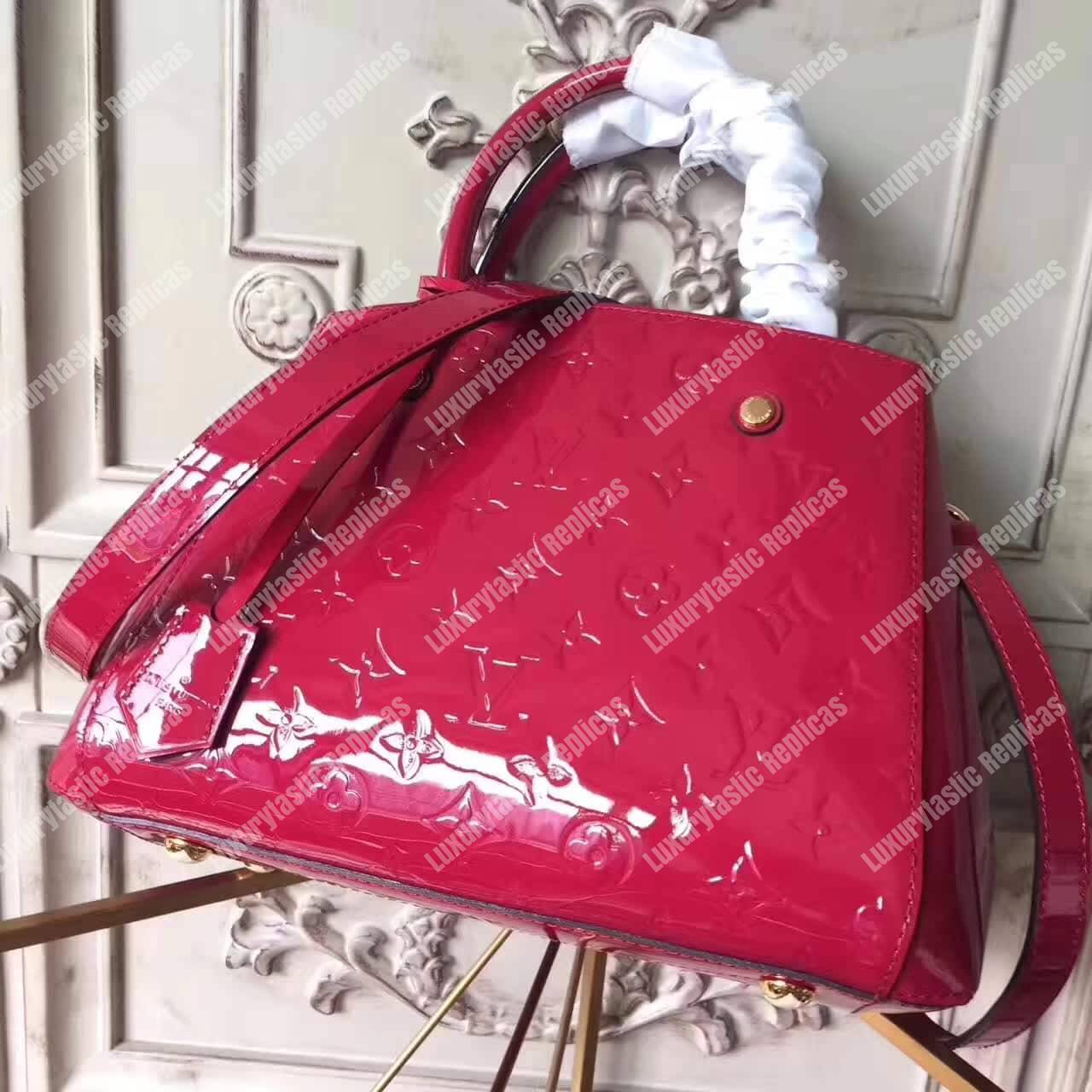 LV Montaigne BB Tote Bag Monogram Vernis