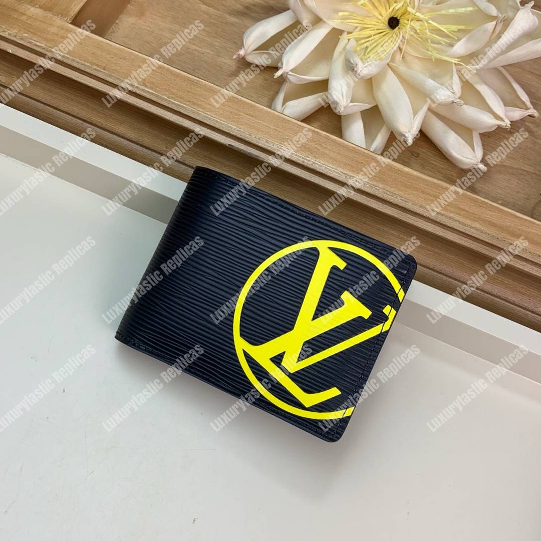 LV Multiple Wallet Epi Leather Yellow LV Initials