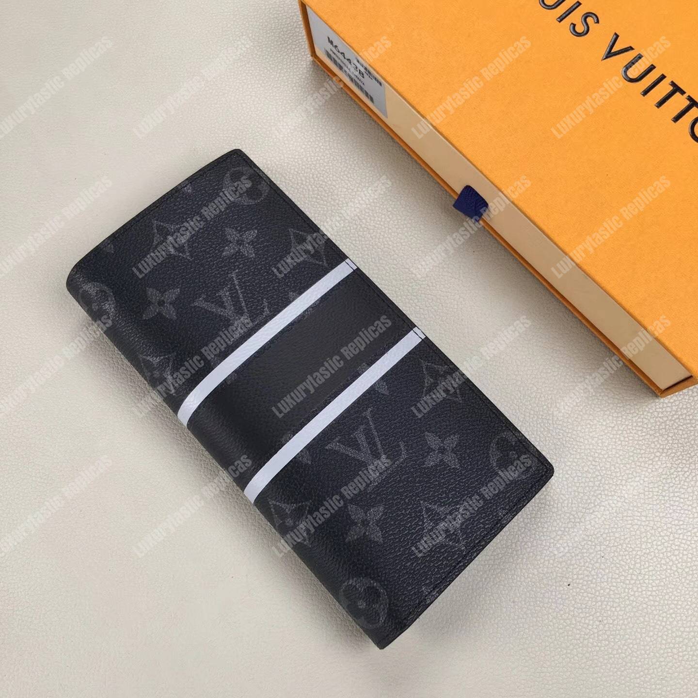 LV Brazza Wallet Monogram Eclipse Canvas