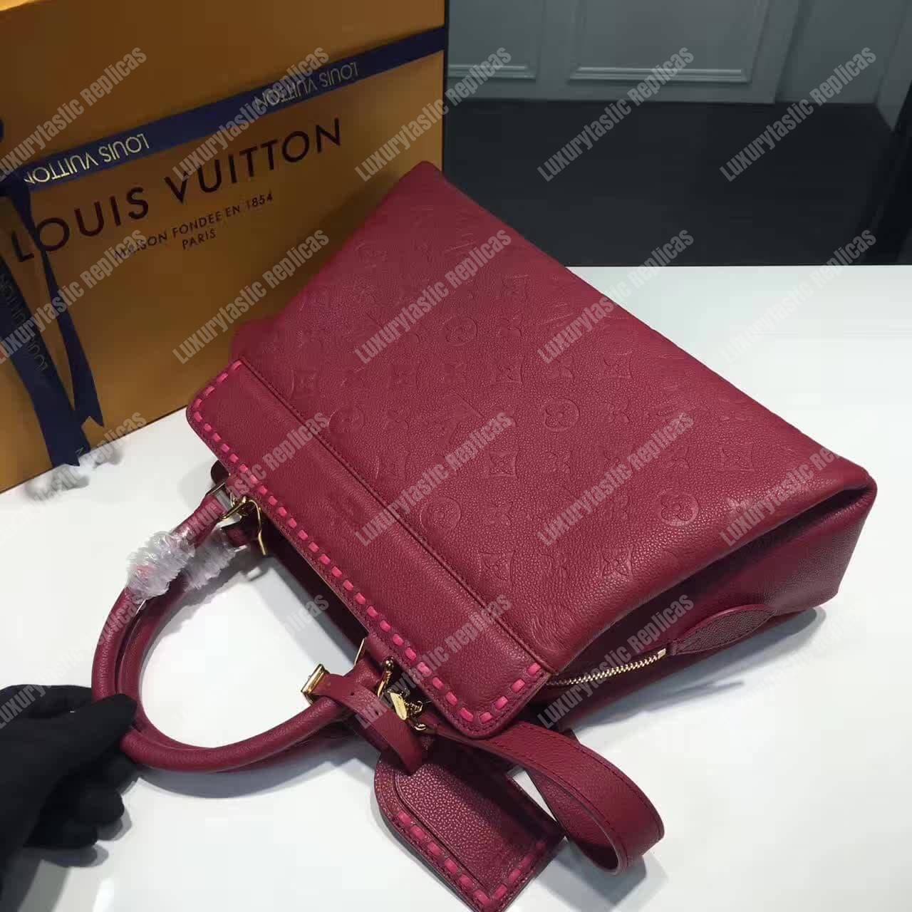 LV Vosges MM Bag Monogram Empreinte Leather Raisin
