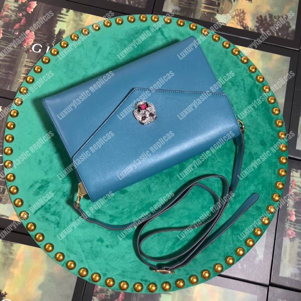 G*u*i medium leather shoulder bag blue