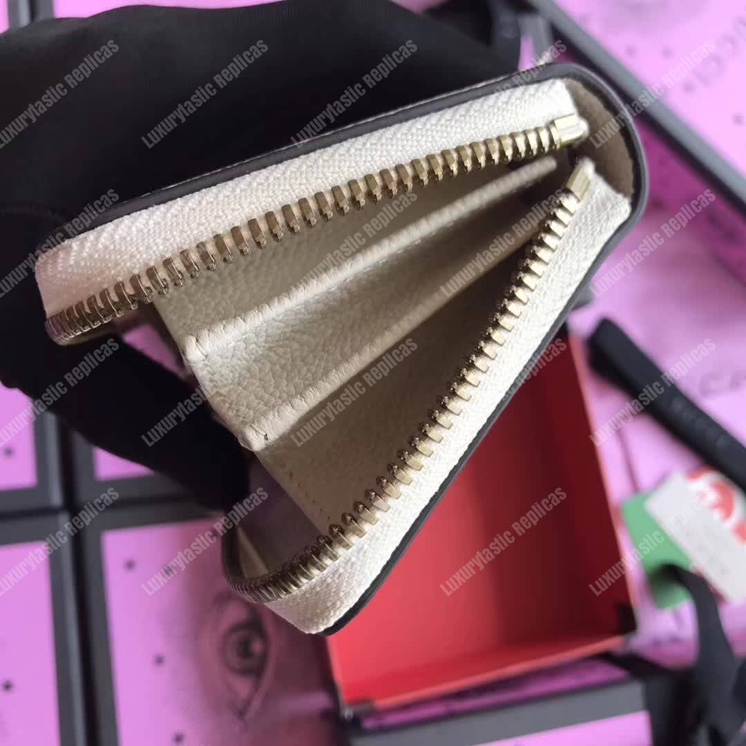 G*u*i print leather card case white