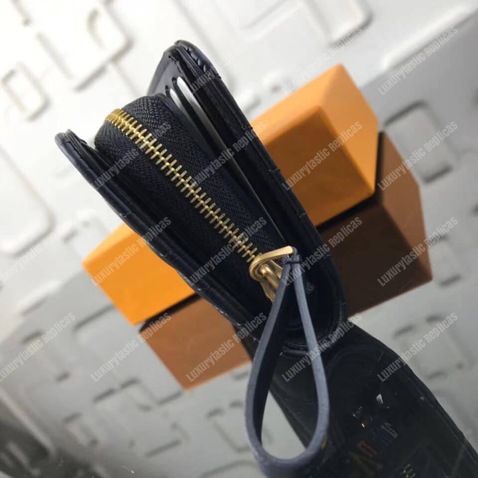LV New Wave Zipped Compact Wallet Black