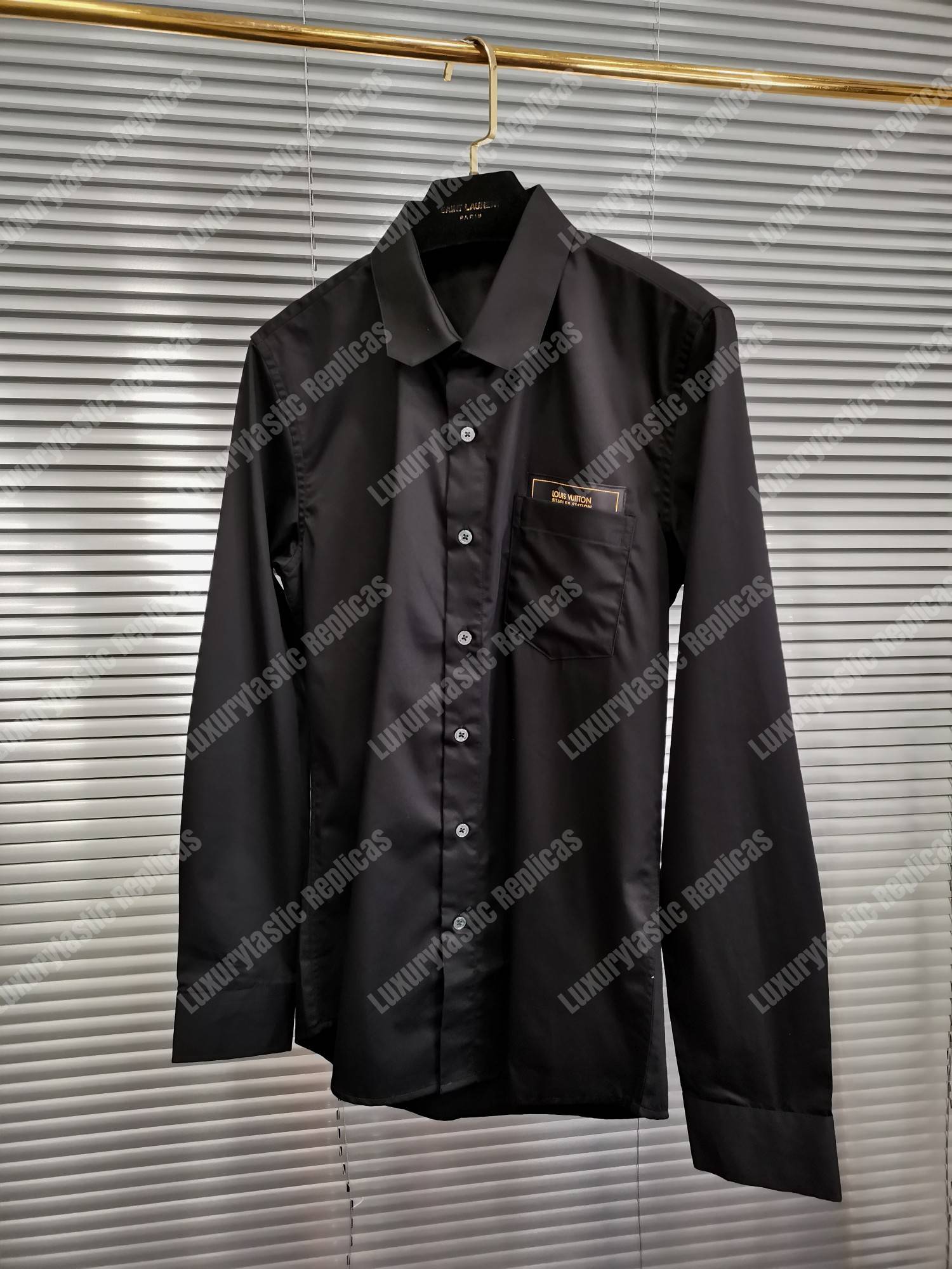 lv l**is V*t*n staples edition dna shirt black